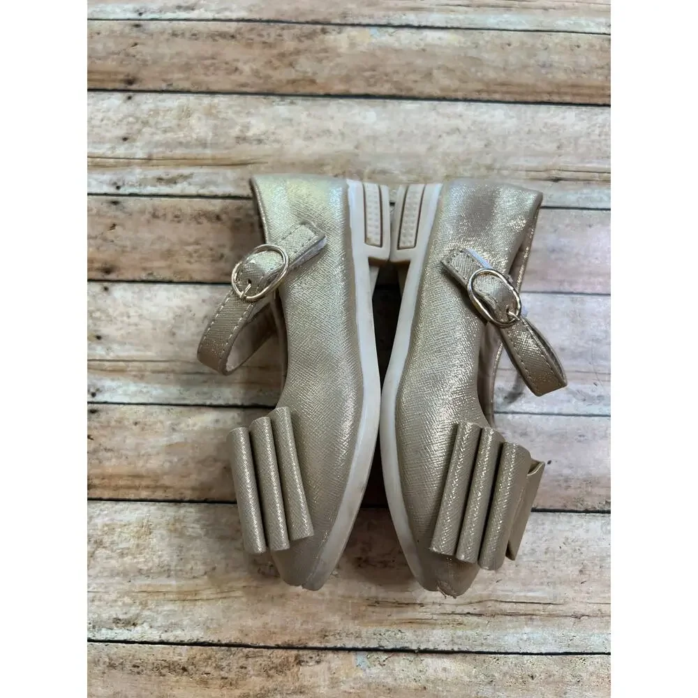 Pipperdoodles Gold Bow Shoes Size 27 (US 8.5)